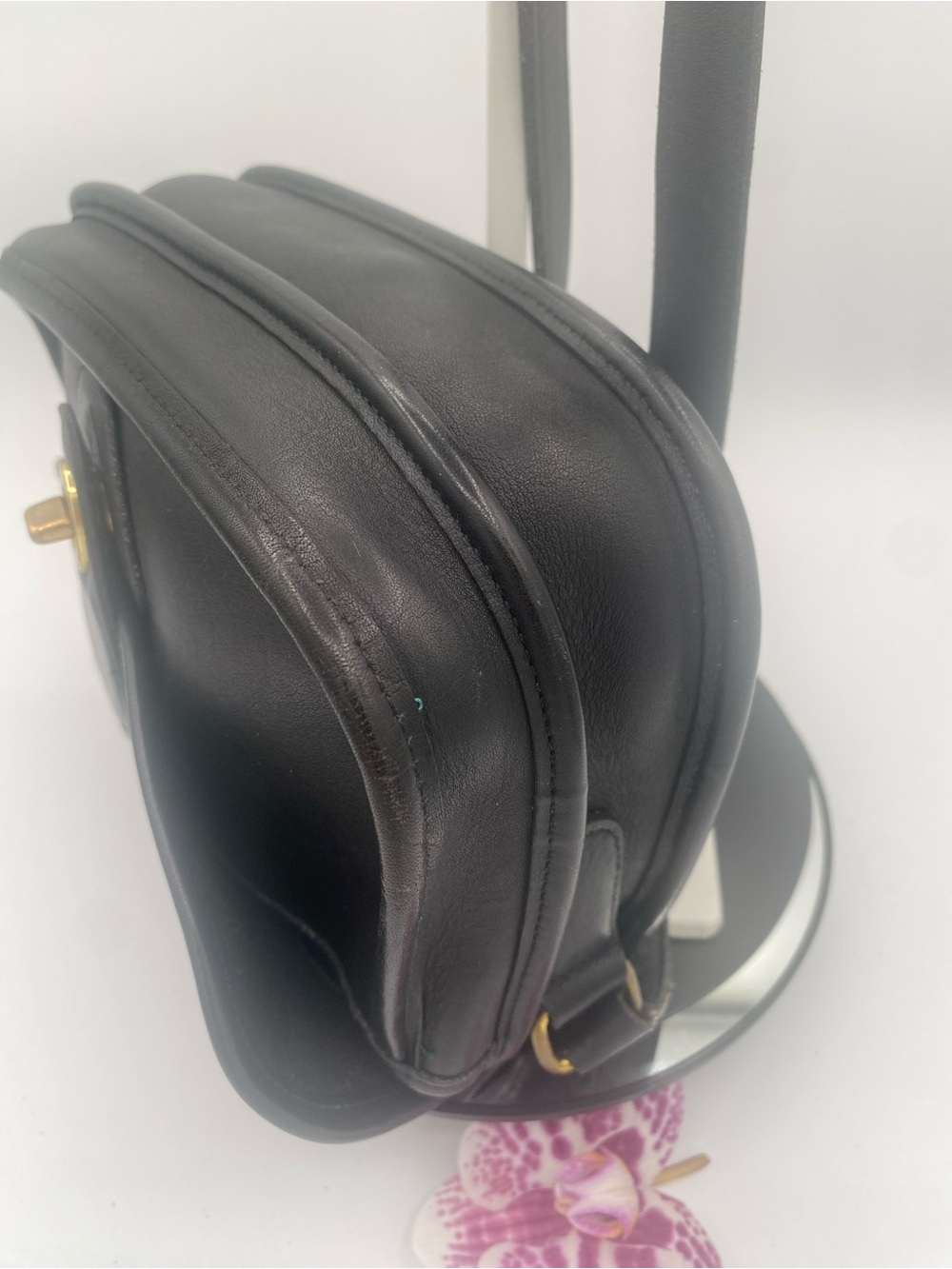 Coach Vintage 9954 Black Leather Turnlock Shoulder Bag – Made in USA - Picture 4 of 11